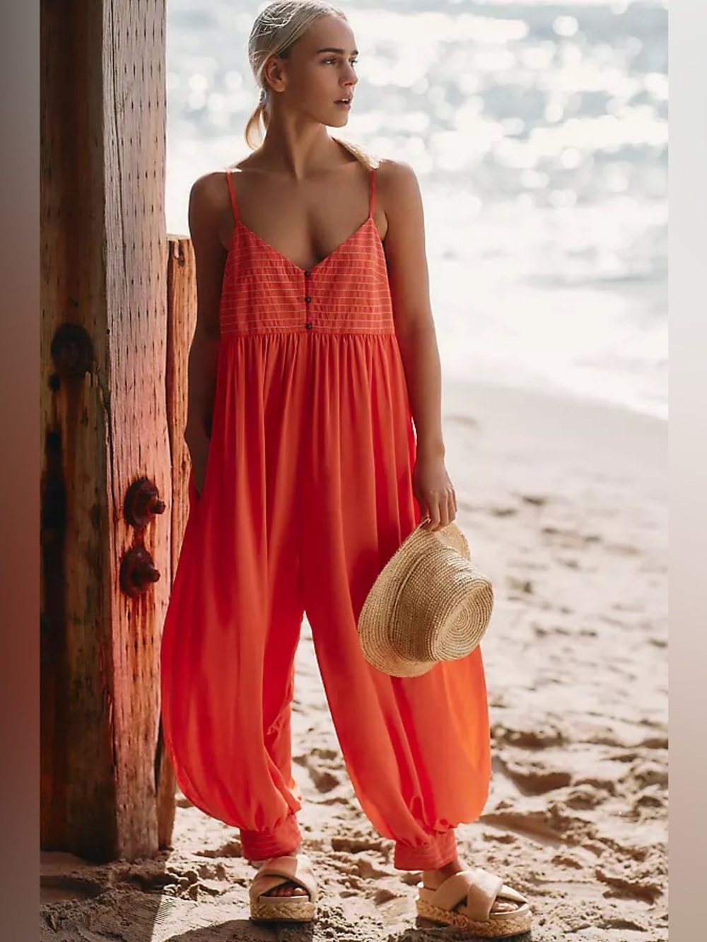 By Anthropologie Lounge Around Jumpsuit - Medium